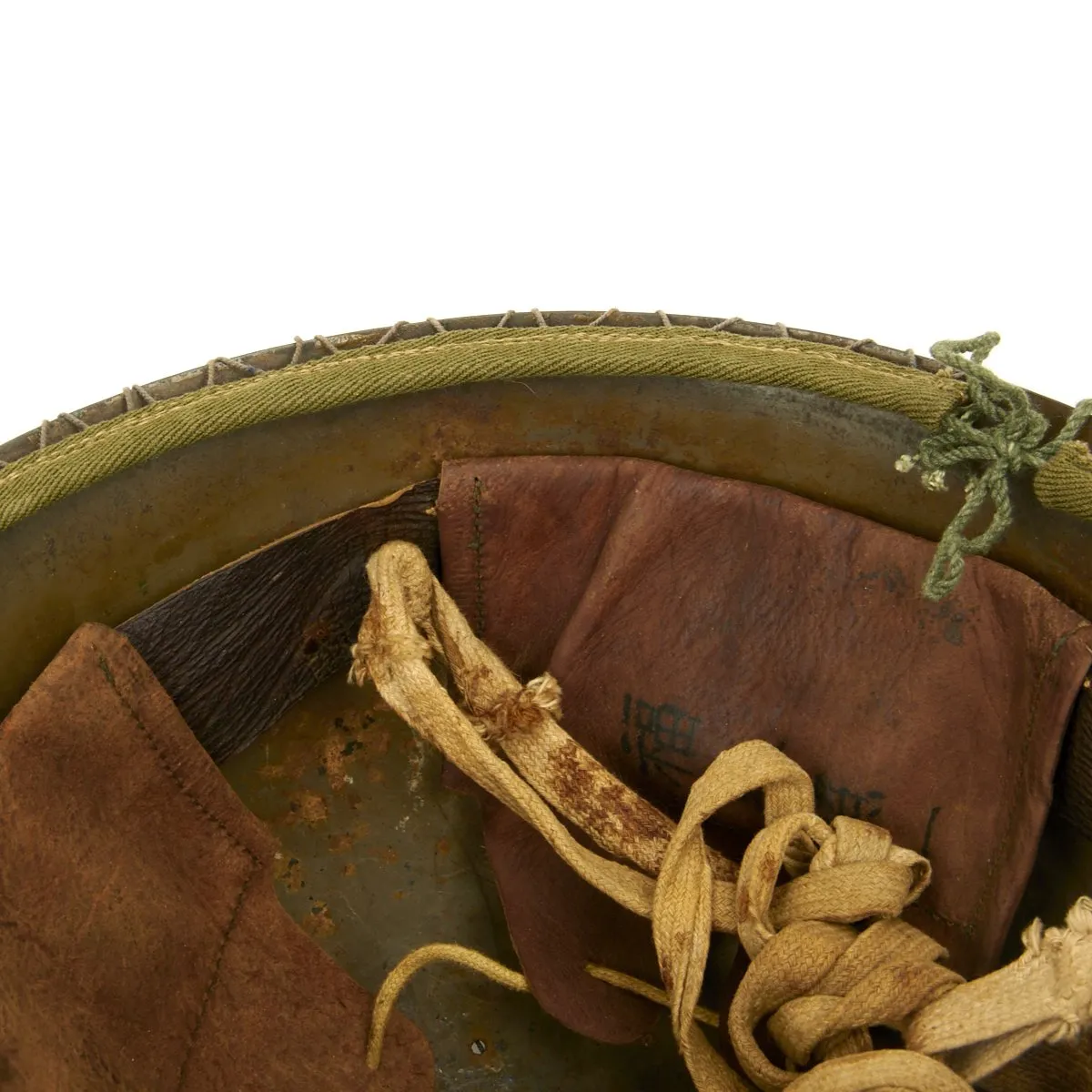 Original WWII Japanese Special Naval Landing Forces (SNLF) Helmet with Net and KIA Photo