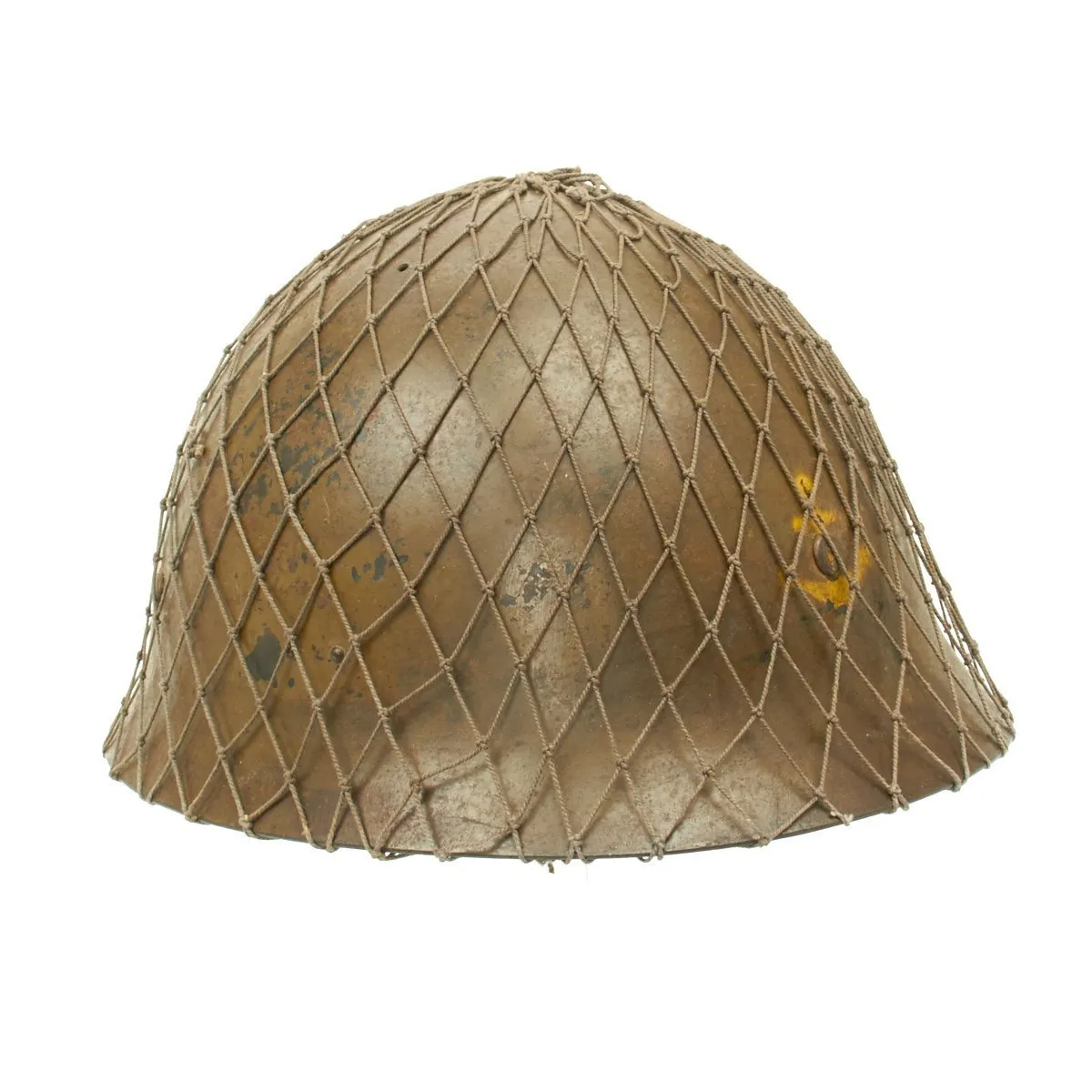 Original WWII Japanese Special Naval Landing Forces (SNLF) Helmet with Net and KIA Photo