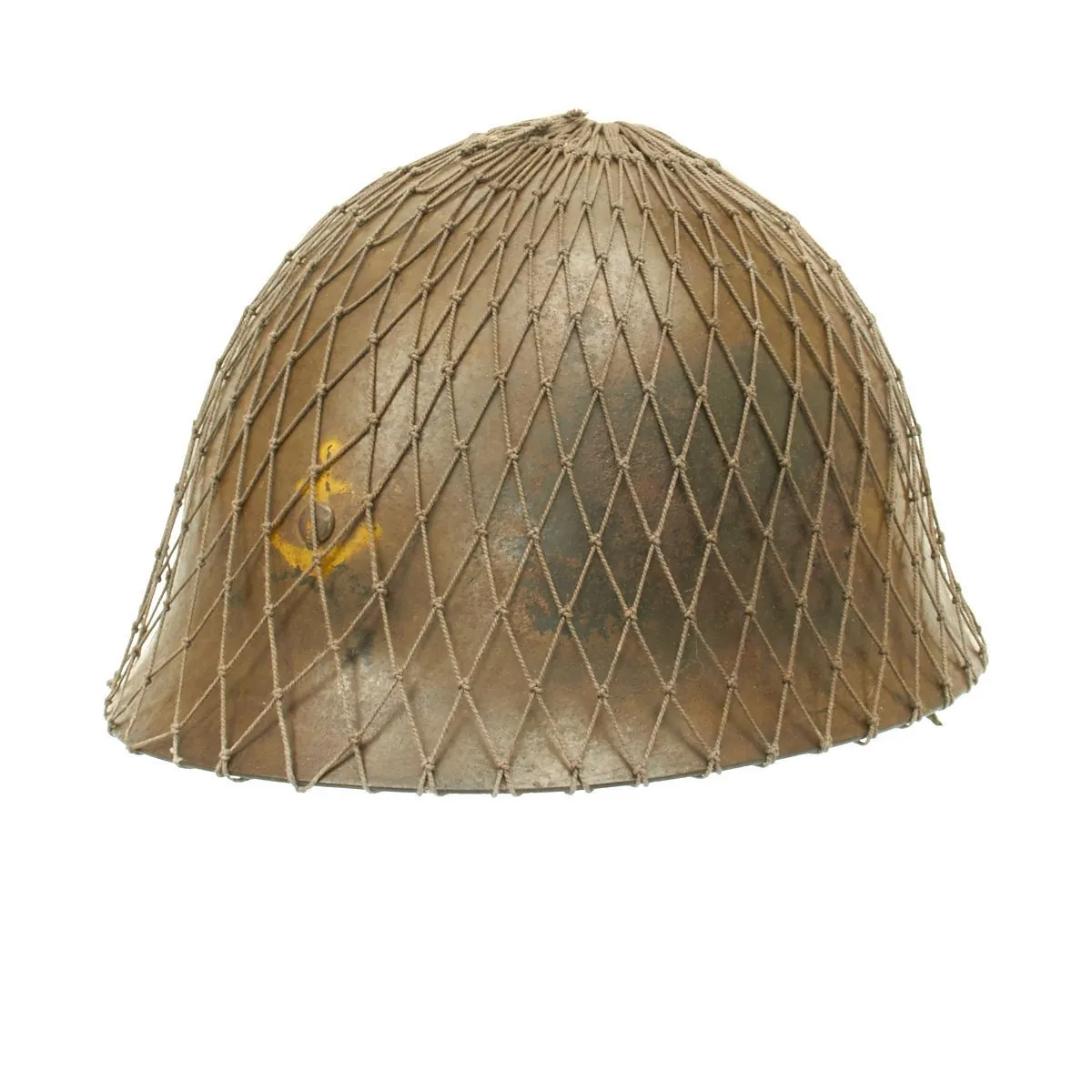 Original WWII Japanese Special Naval Landing Forces (SNLF) Helmet with Net and KIA Photo