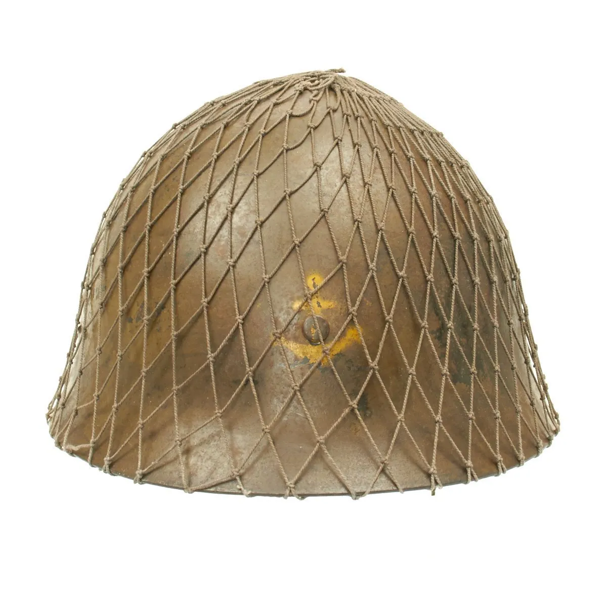 Original WWII Japanese Special Naval Landing Forces (SNLF) Helmet with Net and KIA Photo