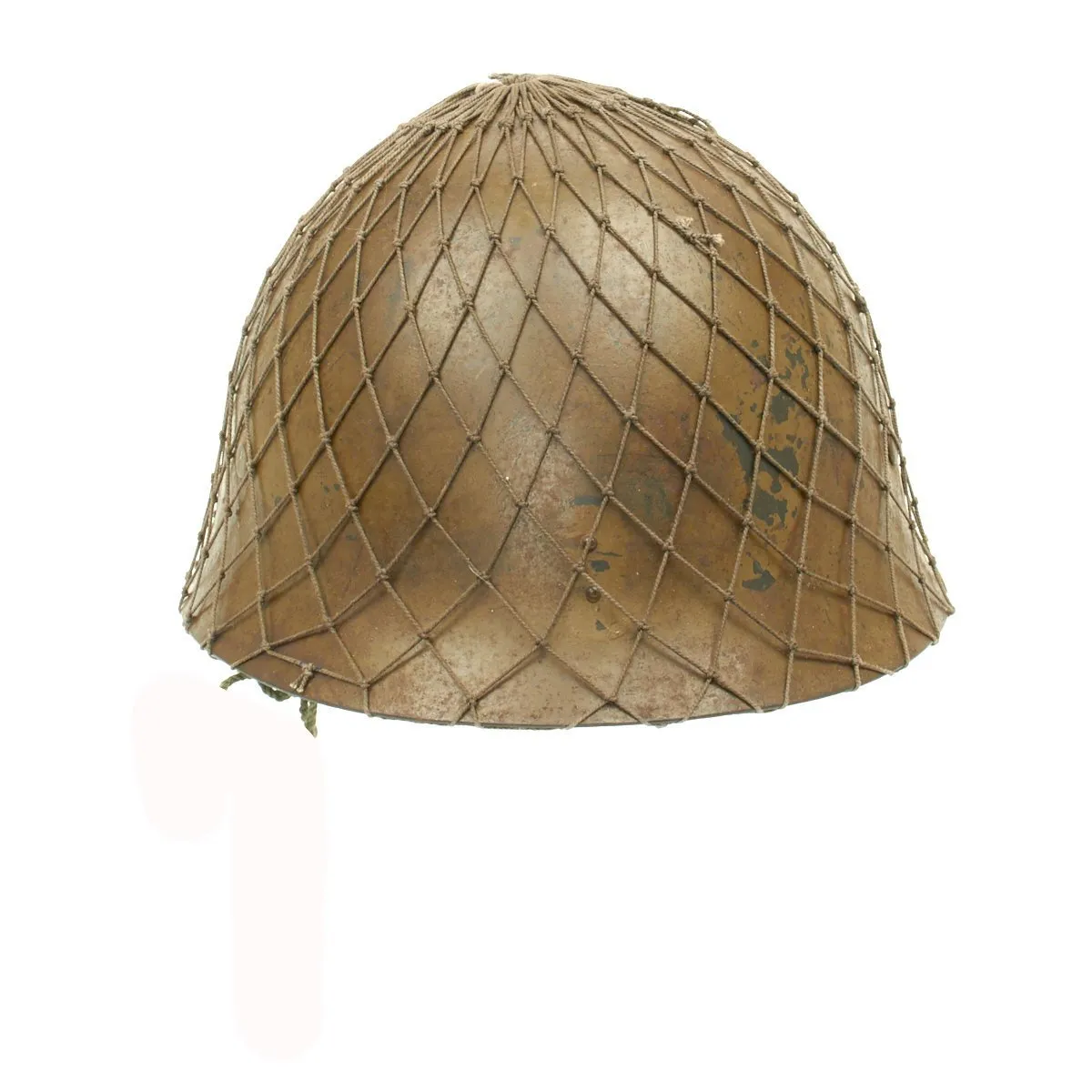 Original WWII Japanese Special Naval Landing Forces (SNLF) Helmet with Net and KIA Photo