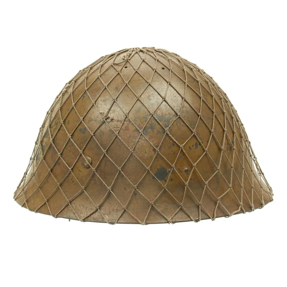 Original WWII Japanese Special Naval Landing Forces (SNLF) Helmet with Net and KIA Photo