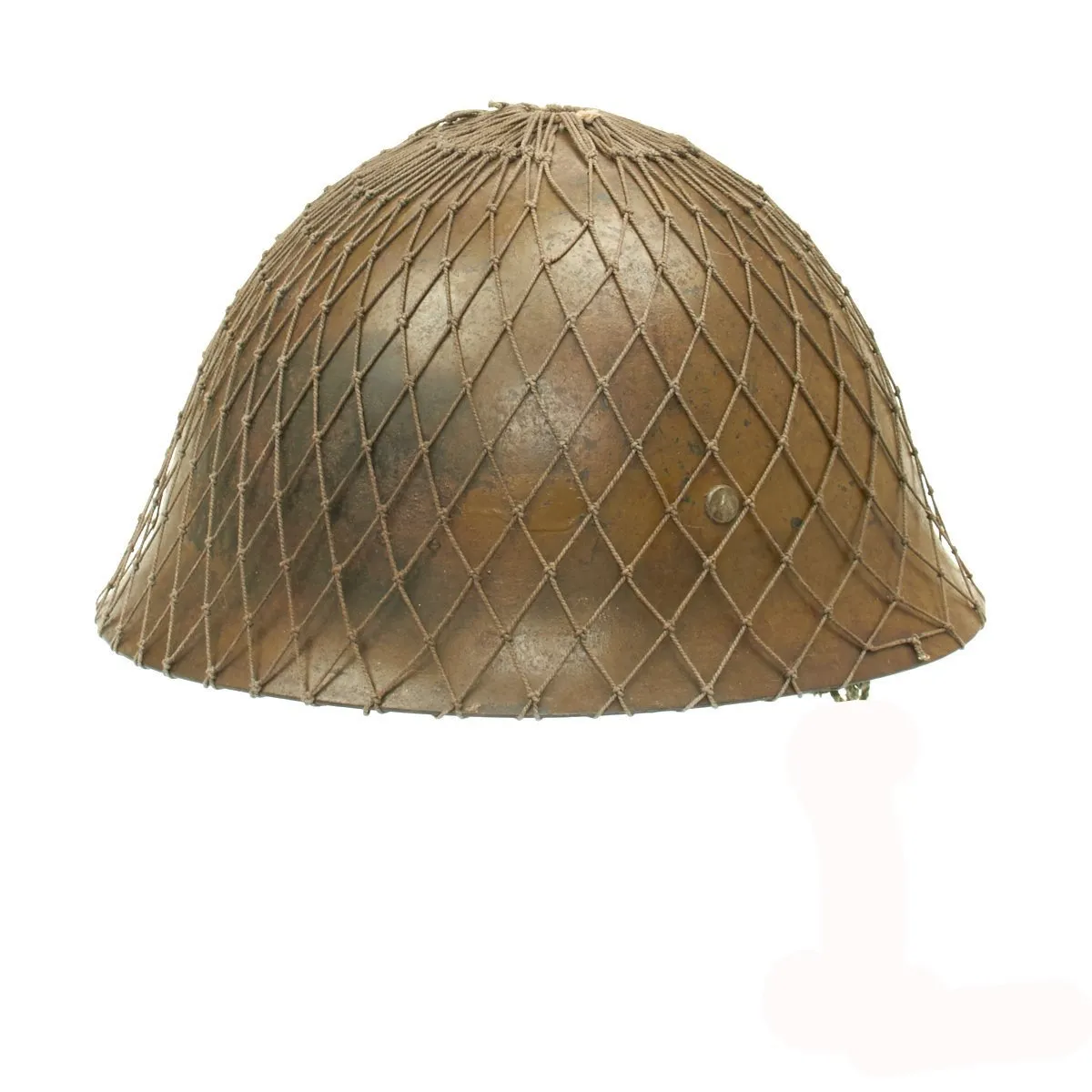 Original WWII Japanese Special Naval Landing Forces (SNLF) Helmet with Net and KIA Photo