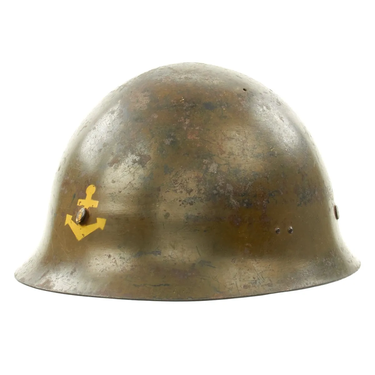 Original WWII Japanese Special Naval Landing Forces SNLF Helmet with Uniform Insignia