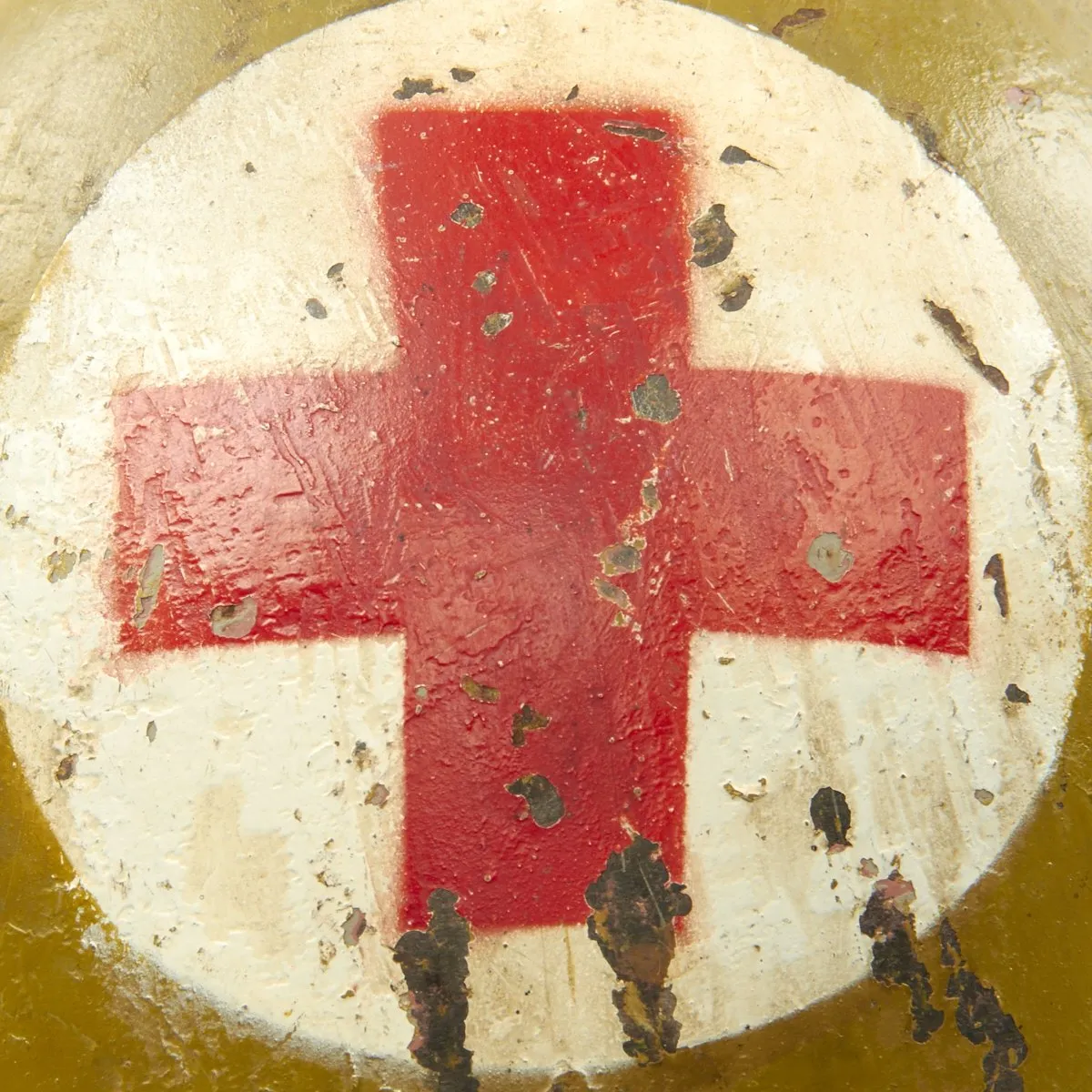 Original WWII Japanese Special Naval Landing Forces (SNLF) Tetsubo Medic Helmet with Postwar Paint