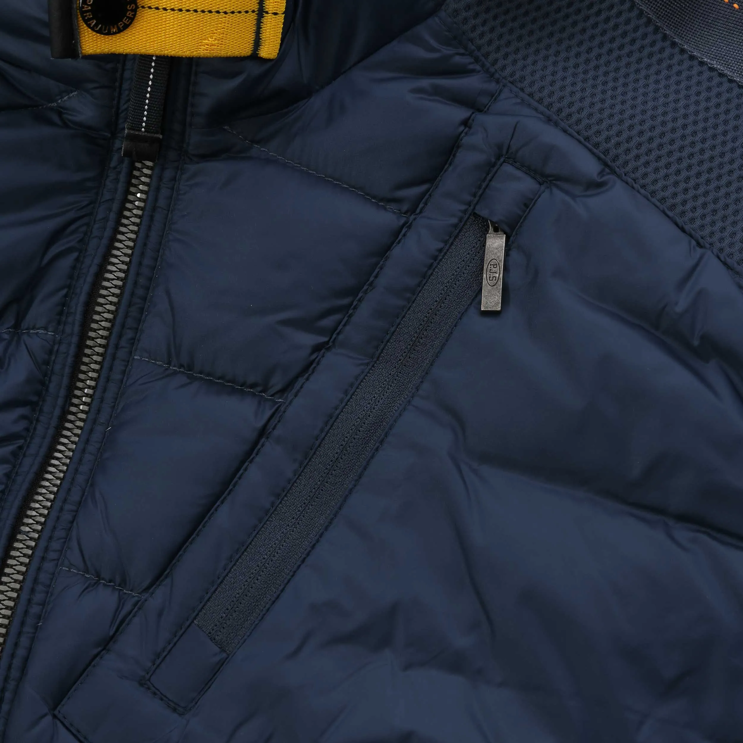 Parajumpers Nolan Quilted Hooded Jacket in Dark Avio