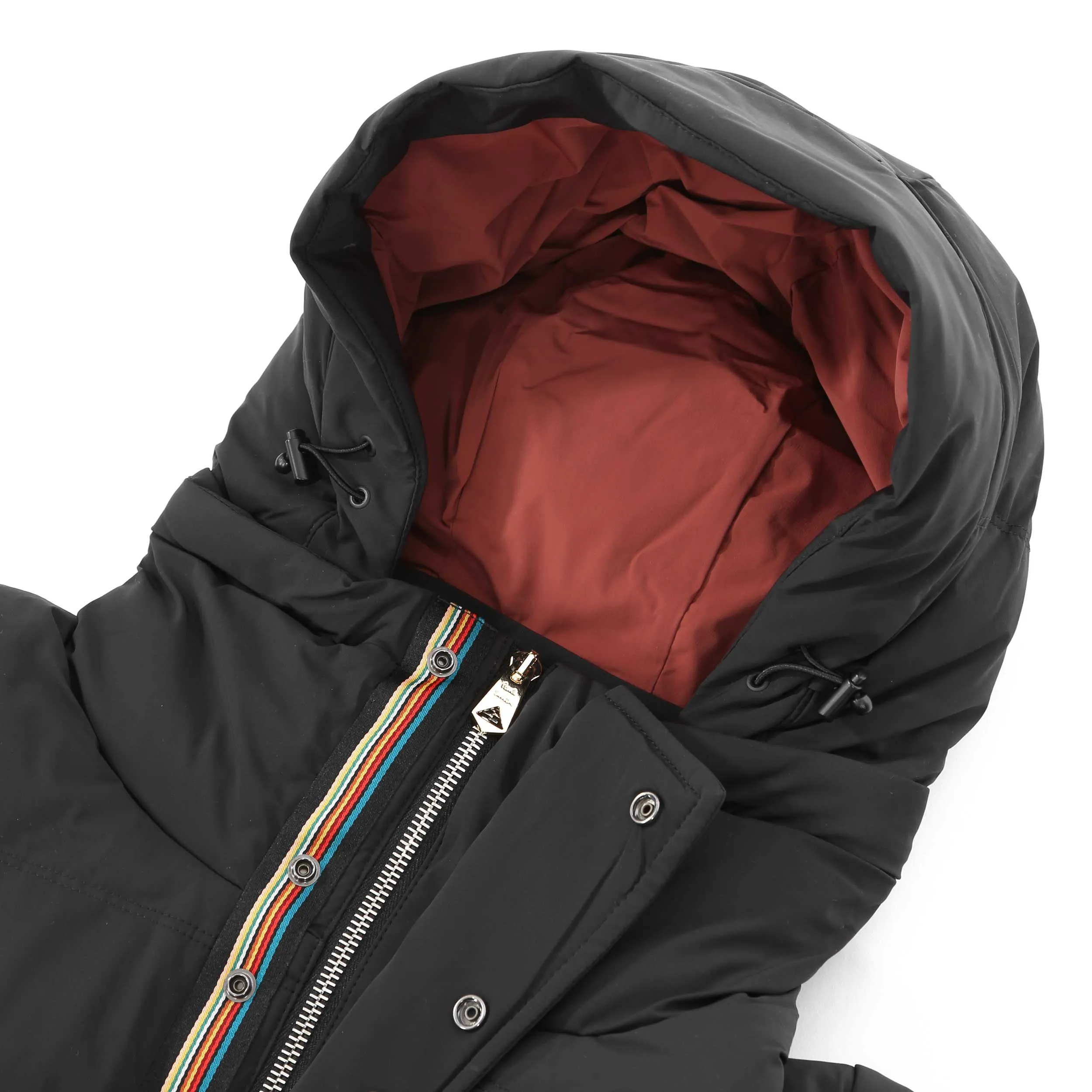 Paul Smith Hooded Down Jacket in Black Melange