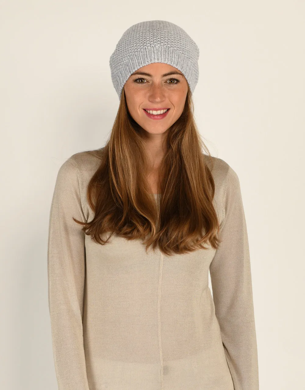 Pearl Knit Beanie in Ash