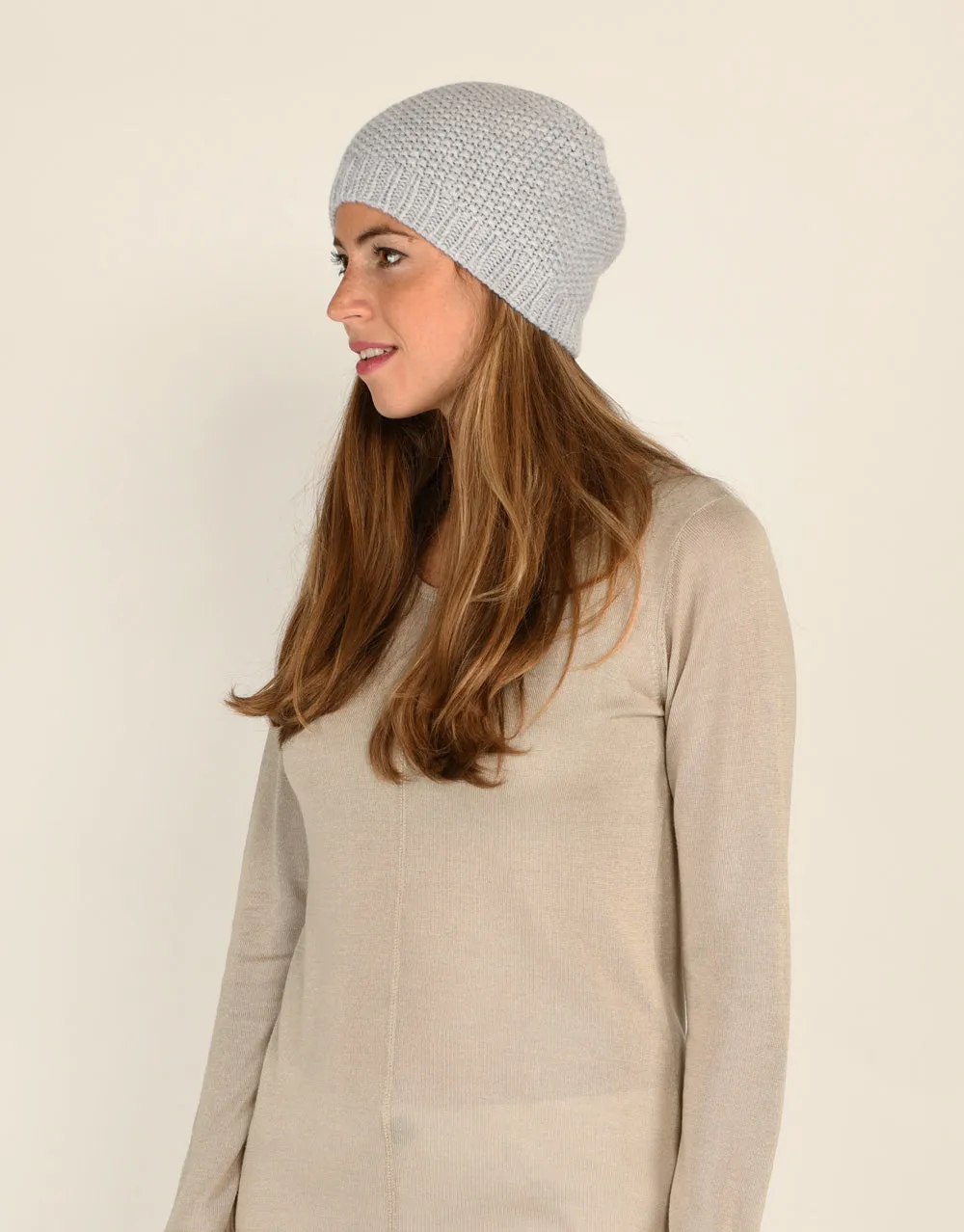 Pearl Knit Beanie in Ash