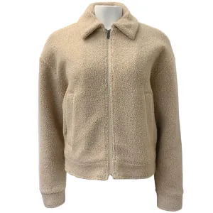 Peserico Easy Beige Wool Boucle Zip Front Jacket