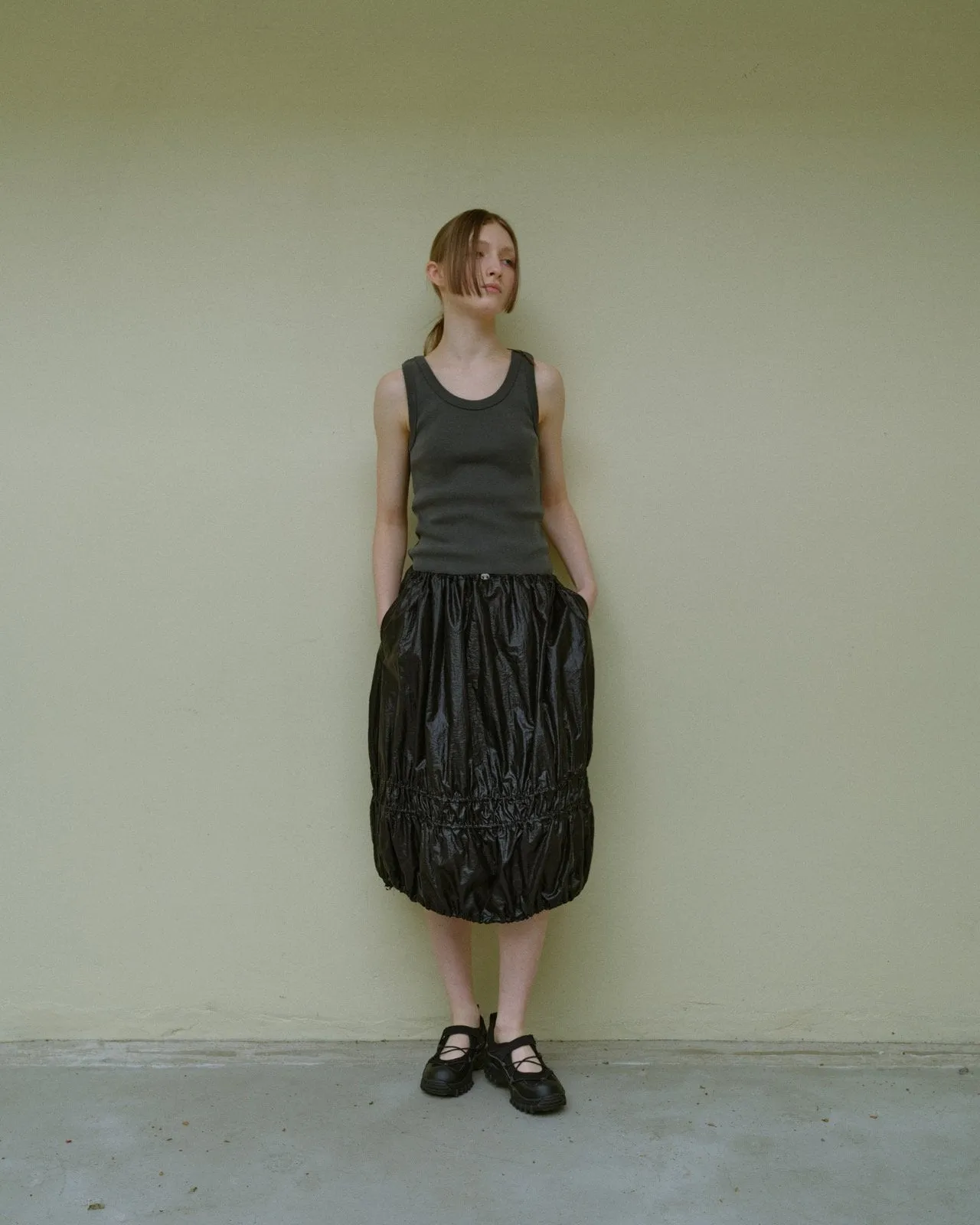 Pleats balloon skirt