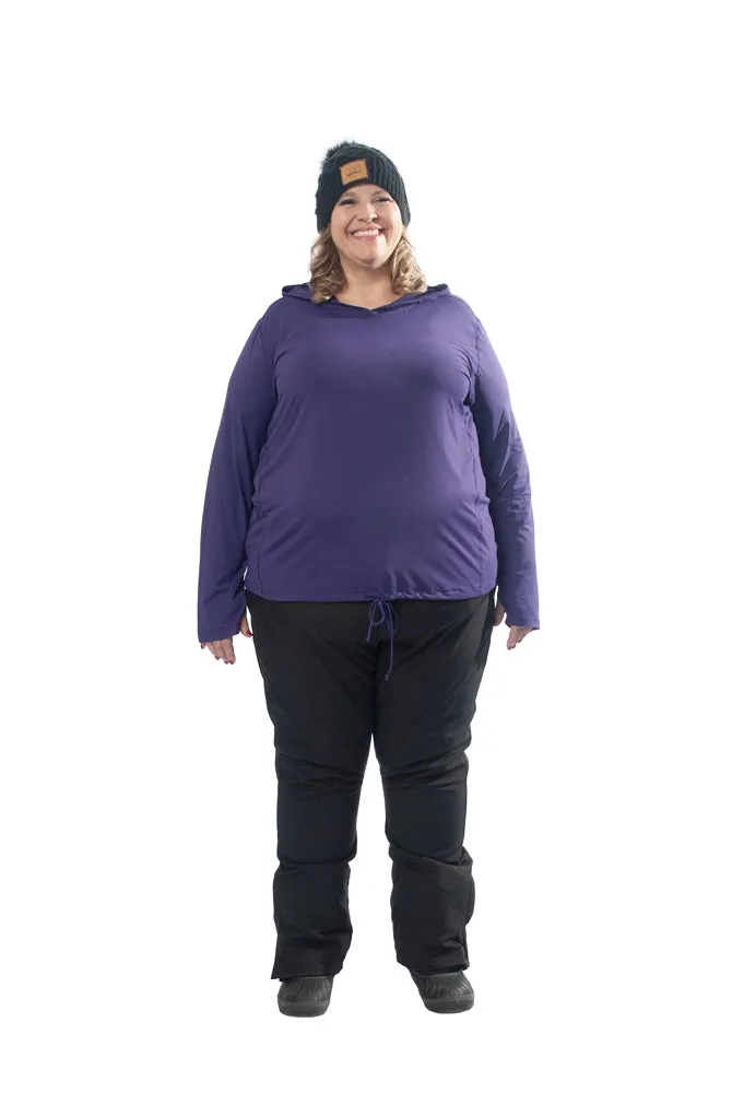 Plus Size Soft Shell Fleece Lined Stretch Snow Pants | Black