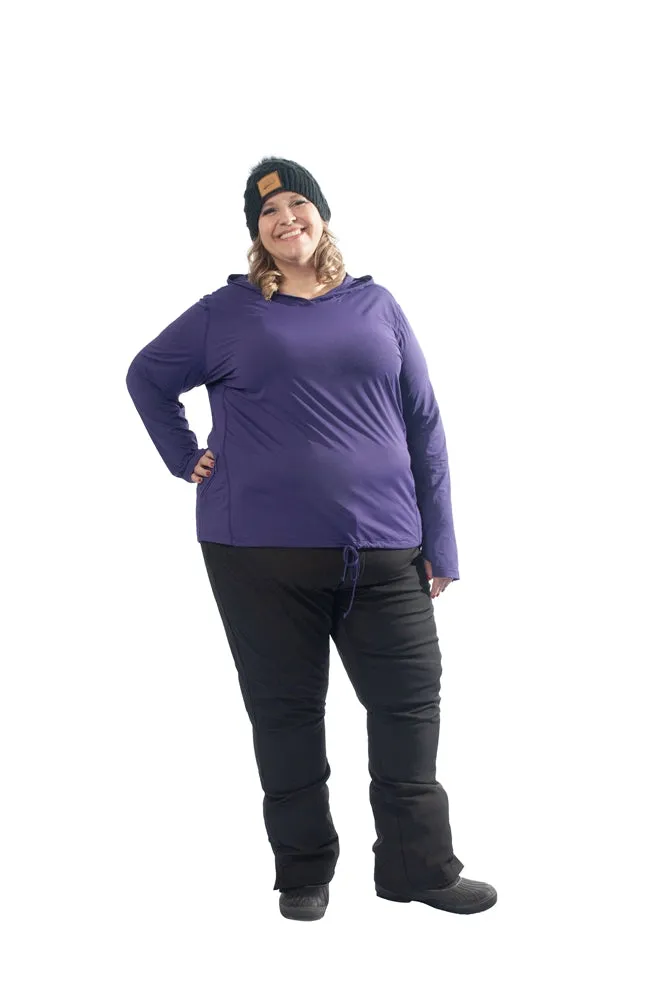 Plus Size Soft Shell Fleece Lined Stretch Snow Pants | Black