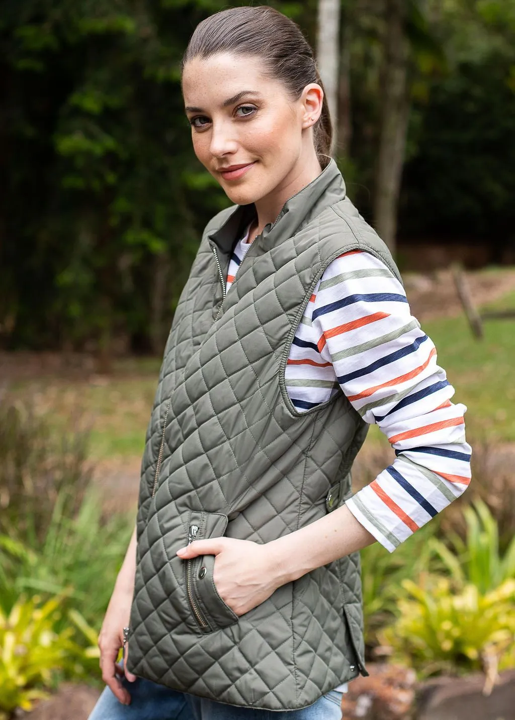 Quilted Vest Khaki