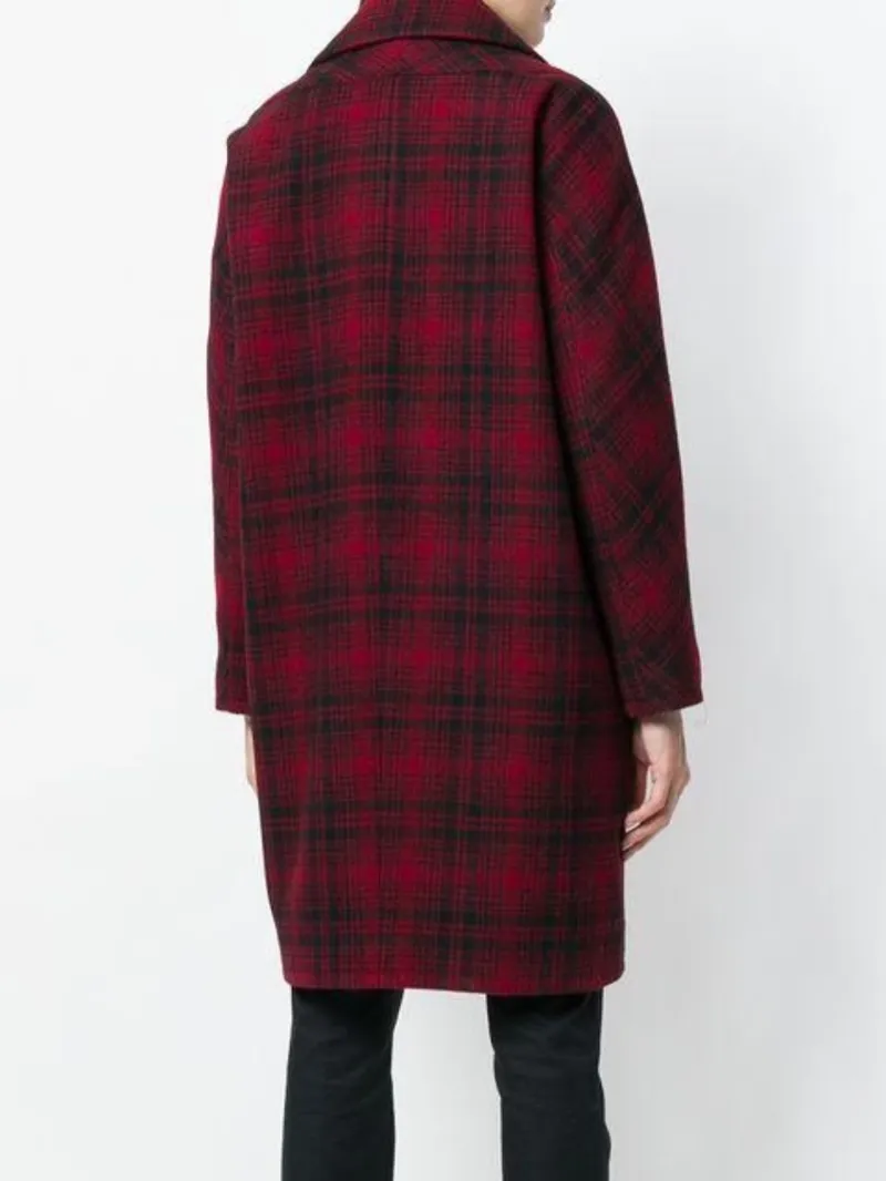 Red and Check Bogart Coat