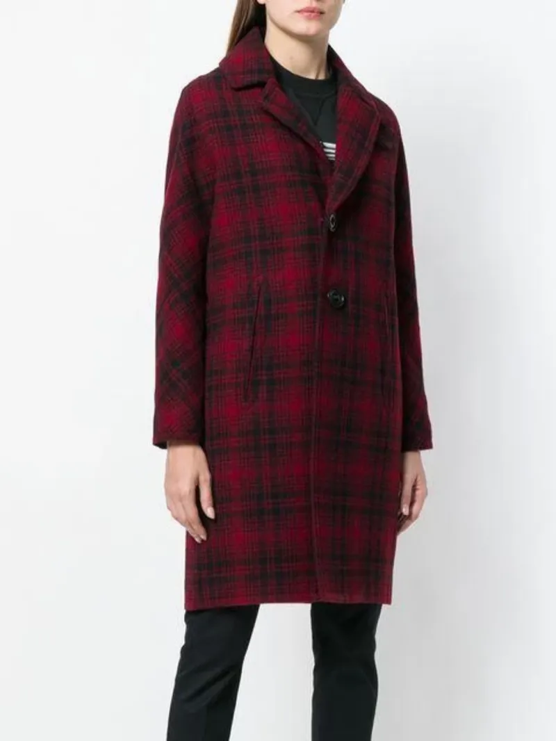 Red and Check Bogart Coat