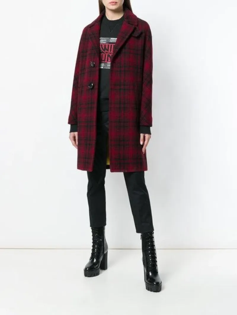 Red and Check Bogart Coat