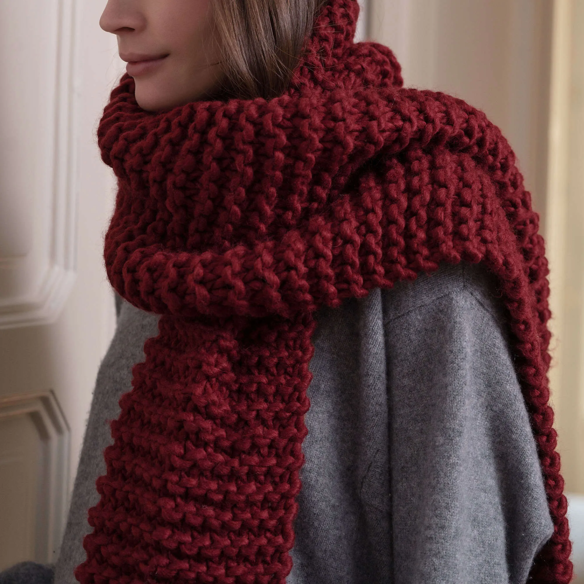 Red Heart Knit Caldo Scarf