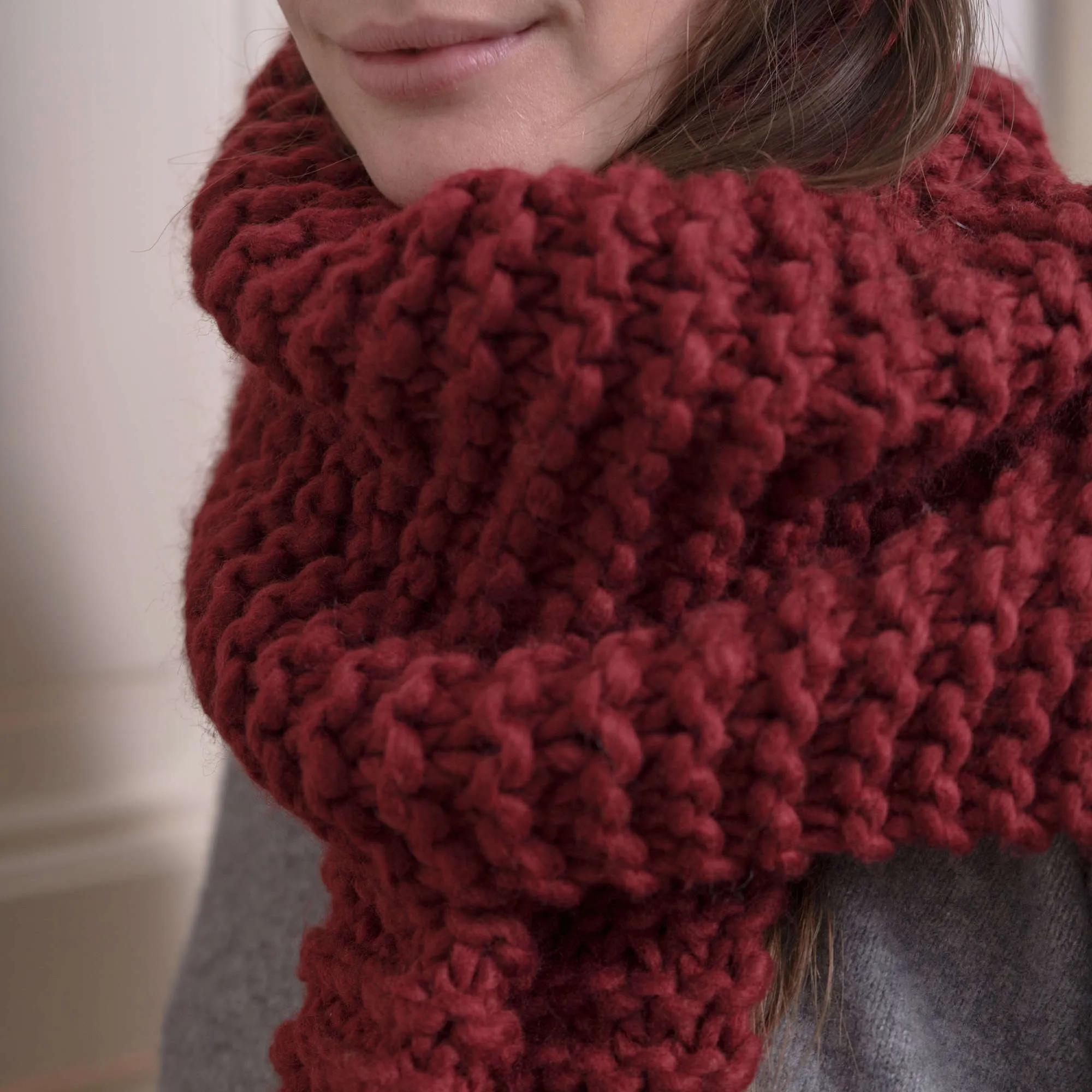 Red Heart Knit Caldo Scarf