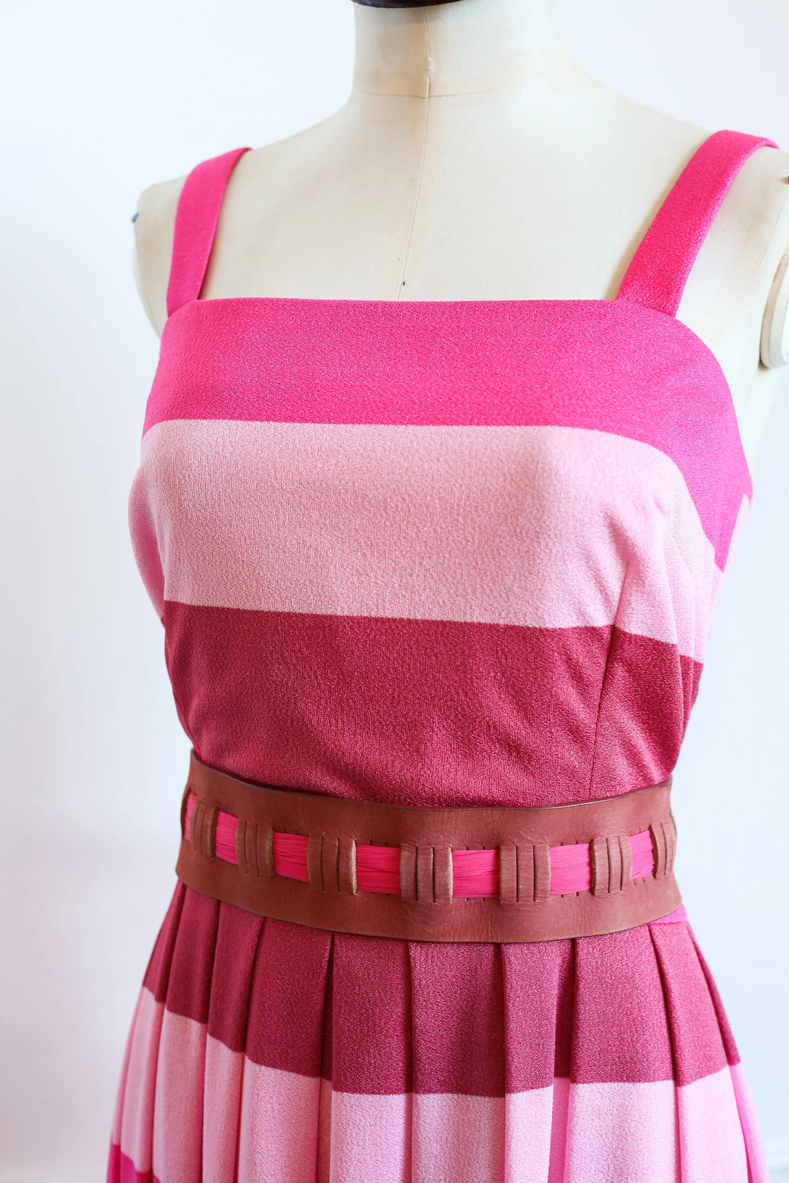 RESERVED Vintage 1960s Pink Stripe Dress