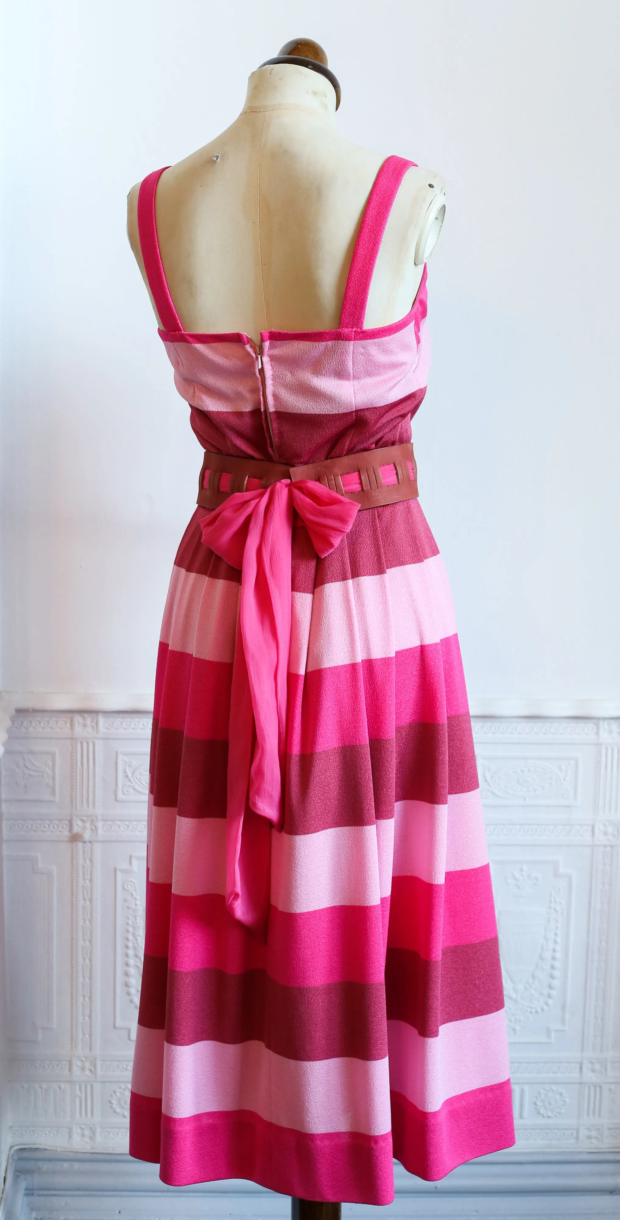 RESERVED Vintage 1960s Pink Stripe Dress