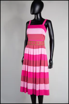 RESERVED Vintage 1960s Pink Stripe Dress