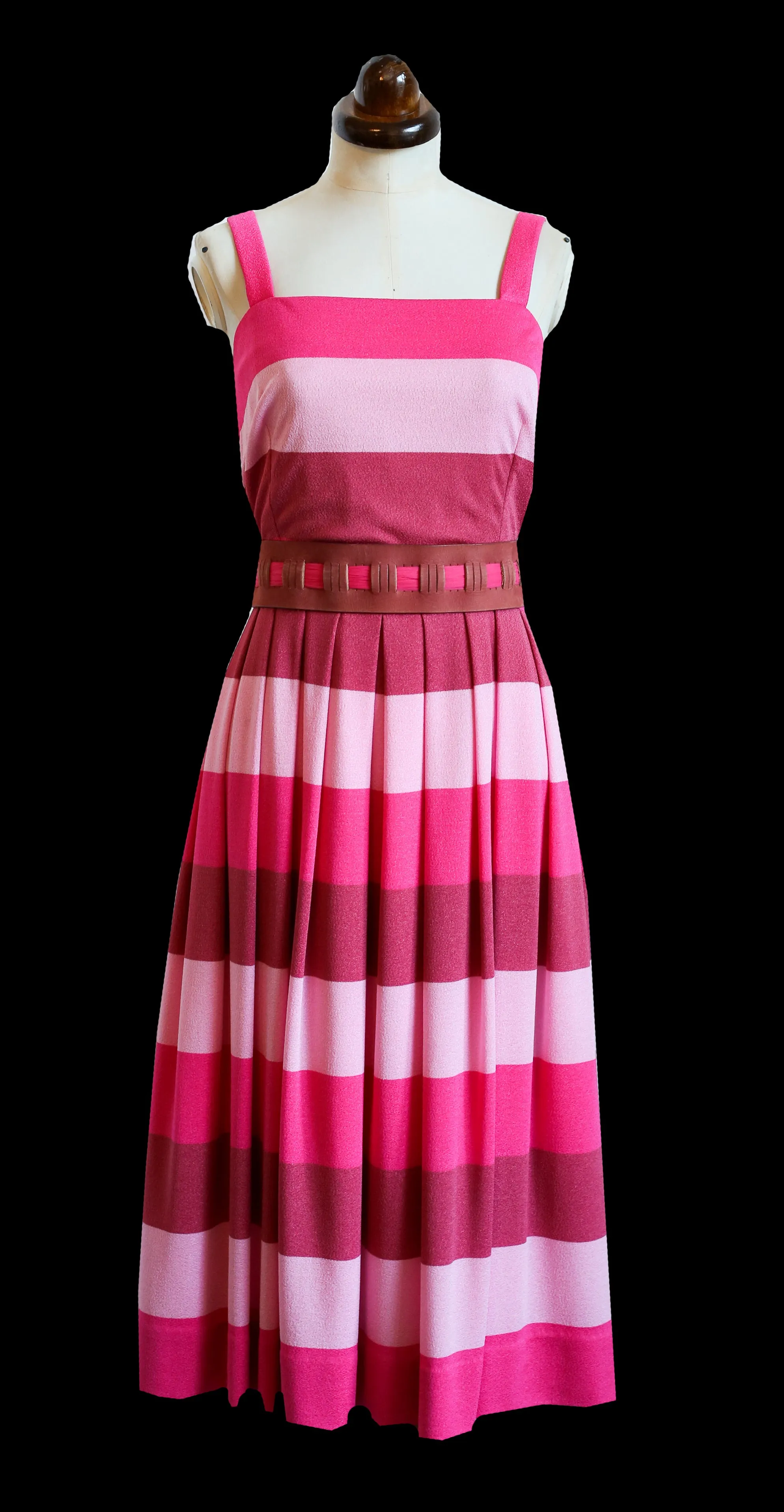 RESERVED Vintage 1960s Pink Stripe Dress