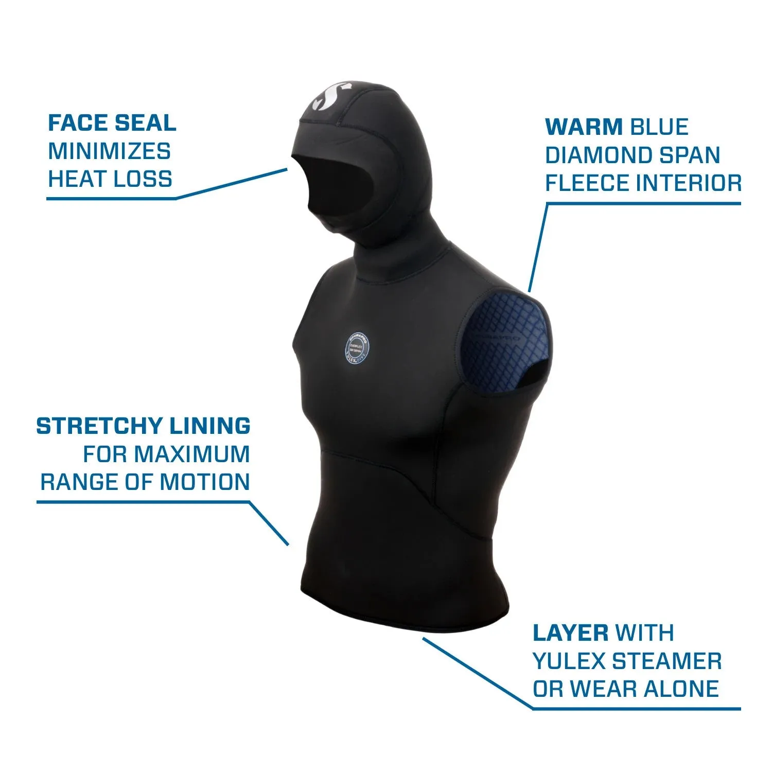 SCUBAPRO - Everflex YULEX® Dive Hooded Vest, Men, 5/3mm