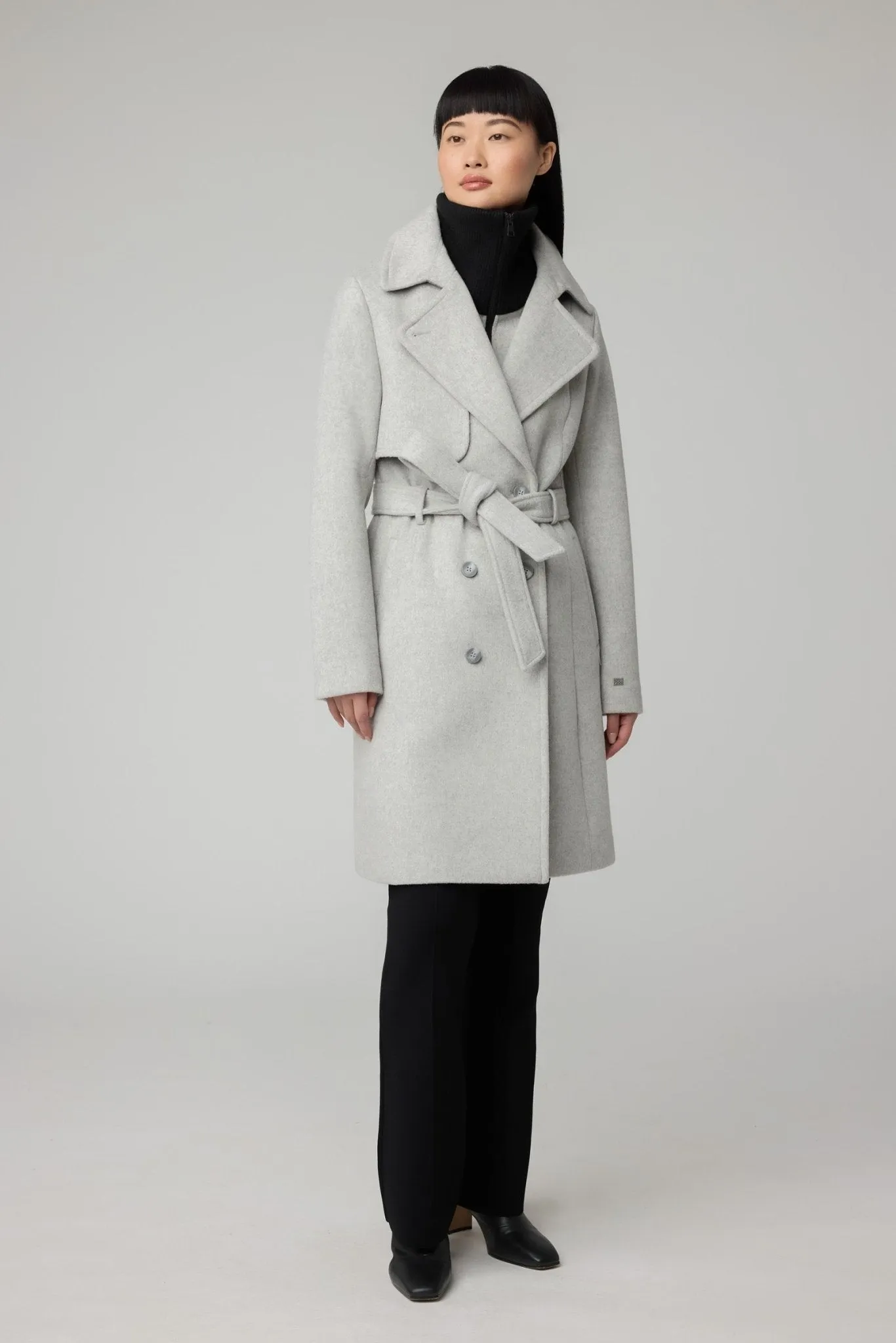 SOIA&KYO FABIANNE-C - Semi-Fitted Classic Wool Coat With Removable Bib