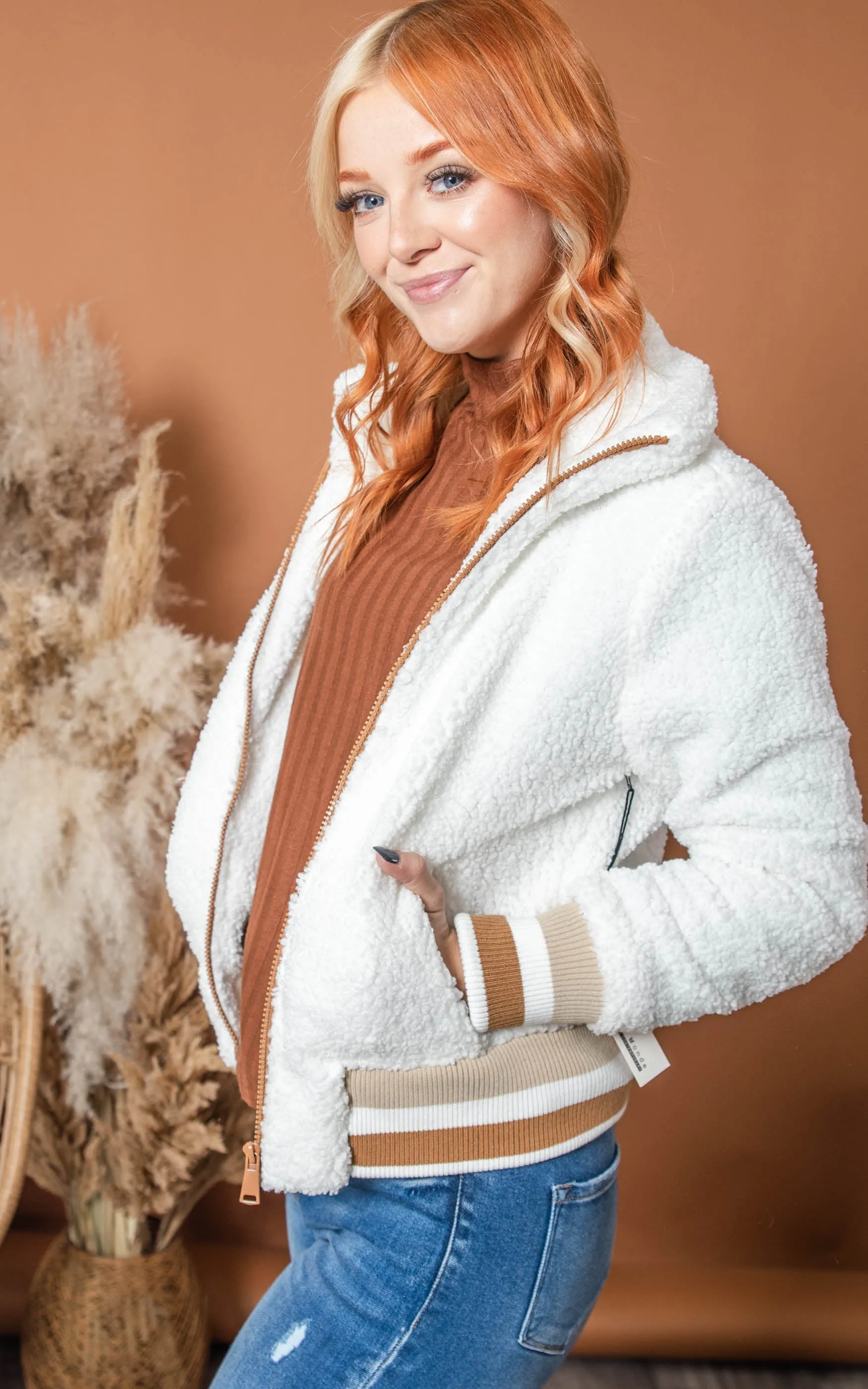 Sporty Side Sherpa Jacket - Final Sale