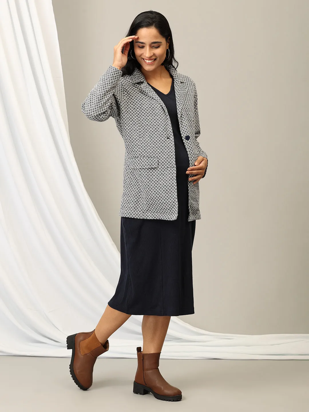 Styled to Wow Maternity and Nursing Shacket Dress