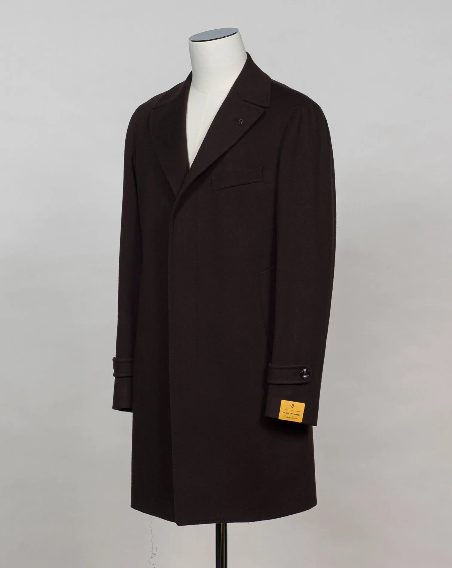 Tagliatore Single Breasted Overcoat / Dark Brown