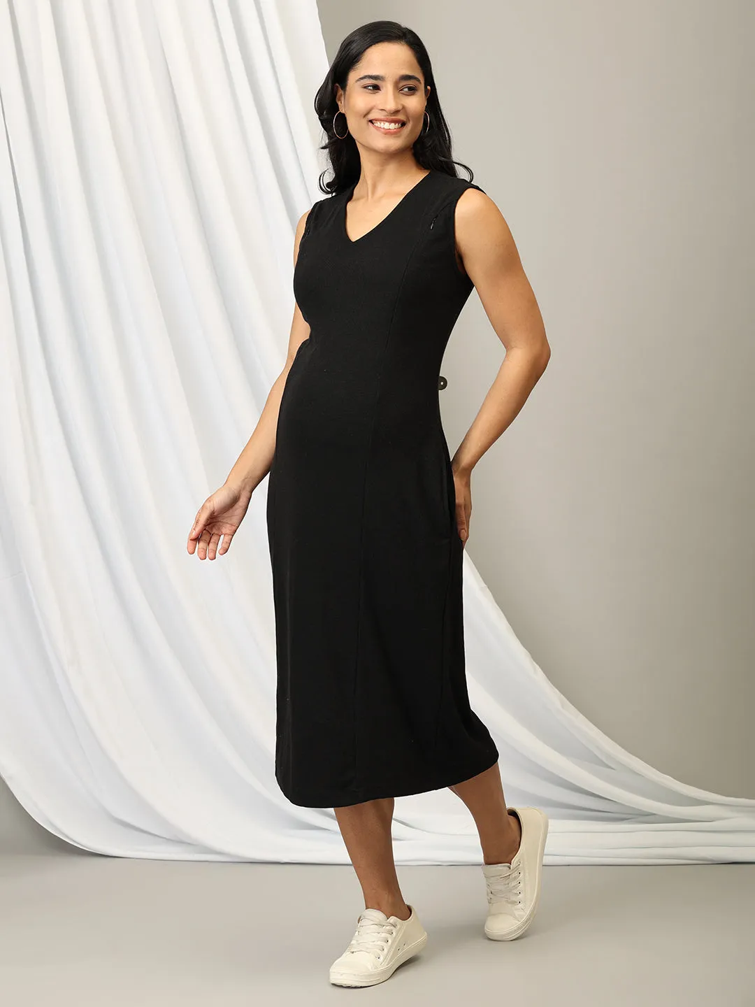 Tailored to Thrill Maternity and Nursing Shacket Dress