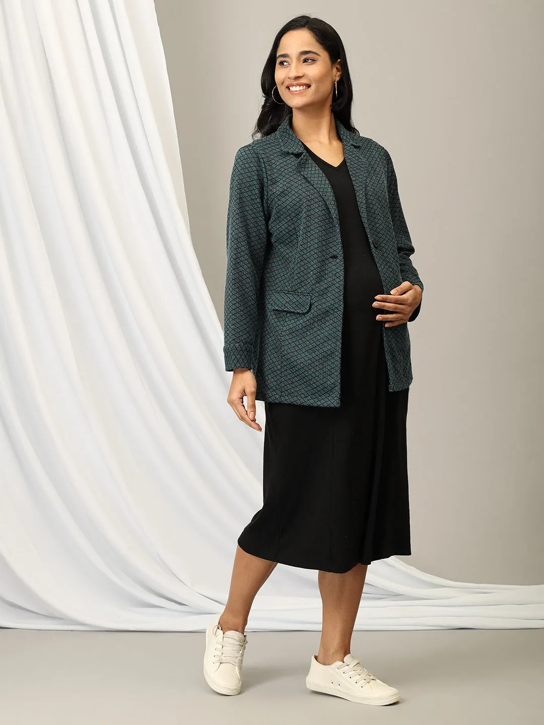 Tailored to Thrill Maternity and Nursing Shacket Dress