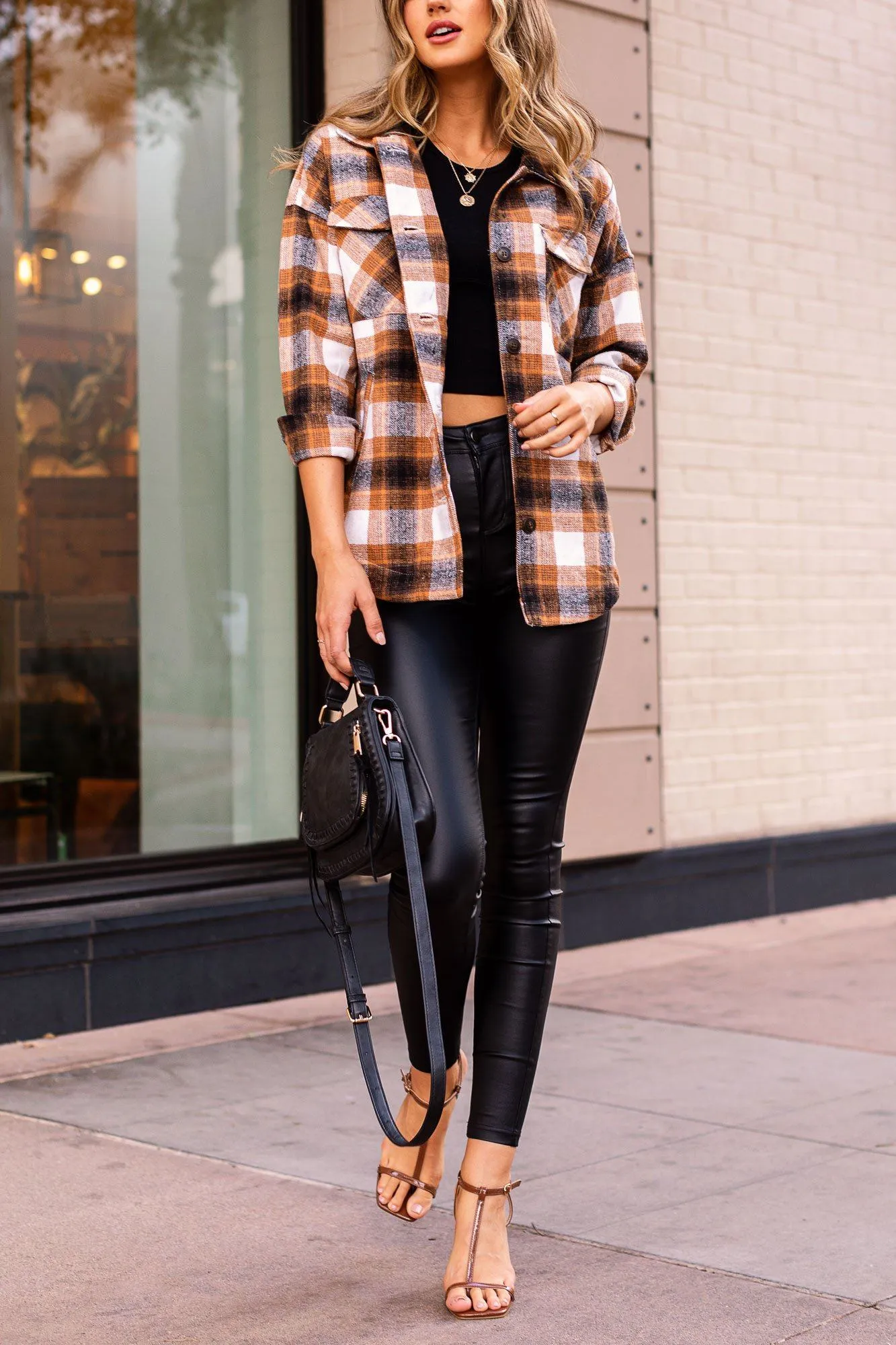 Tanner Rust Plaid Shacket