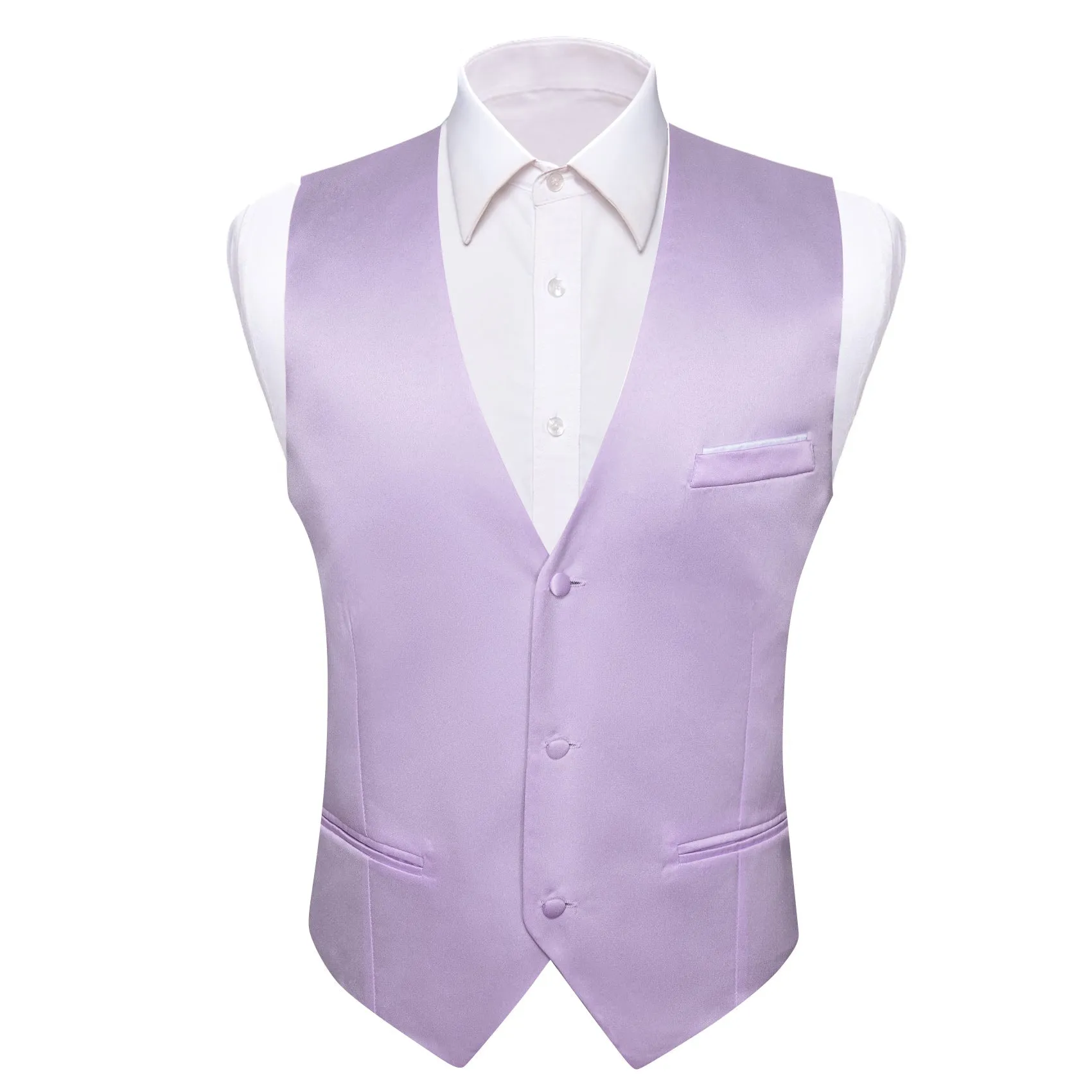 Ties2you Purple Tie Vest Light Plum Solid Silk Men's Vest Bow Tie Set Waistcoat Suit Set