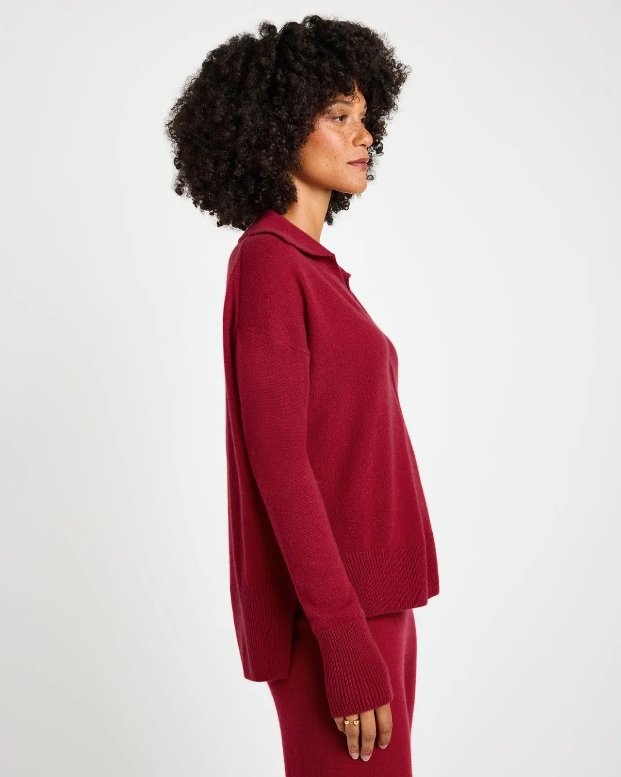 Tori Cashmere Polo Sweater