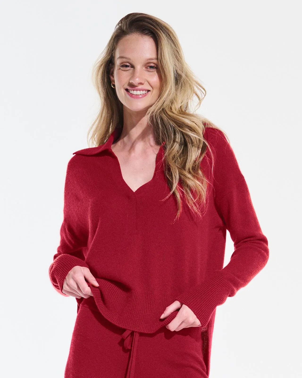 Tori Cashmere Polo Sweater