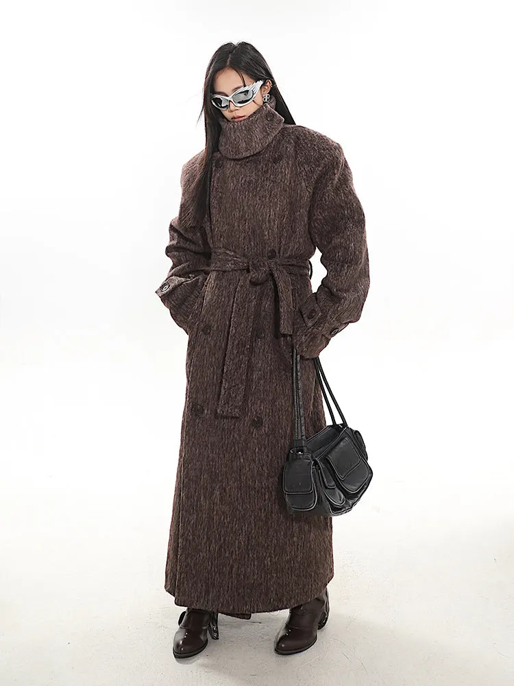 Turtleneck Wool Maxi Coat