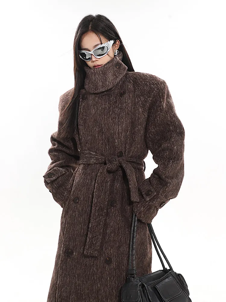 Turtleneck Wool Maxi Coat