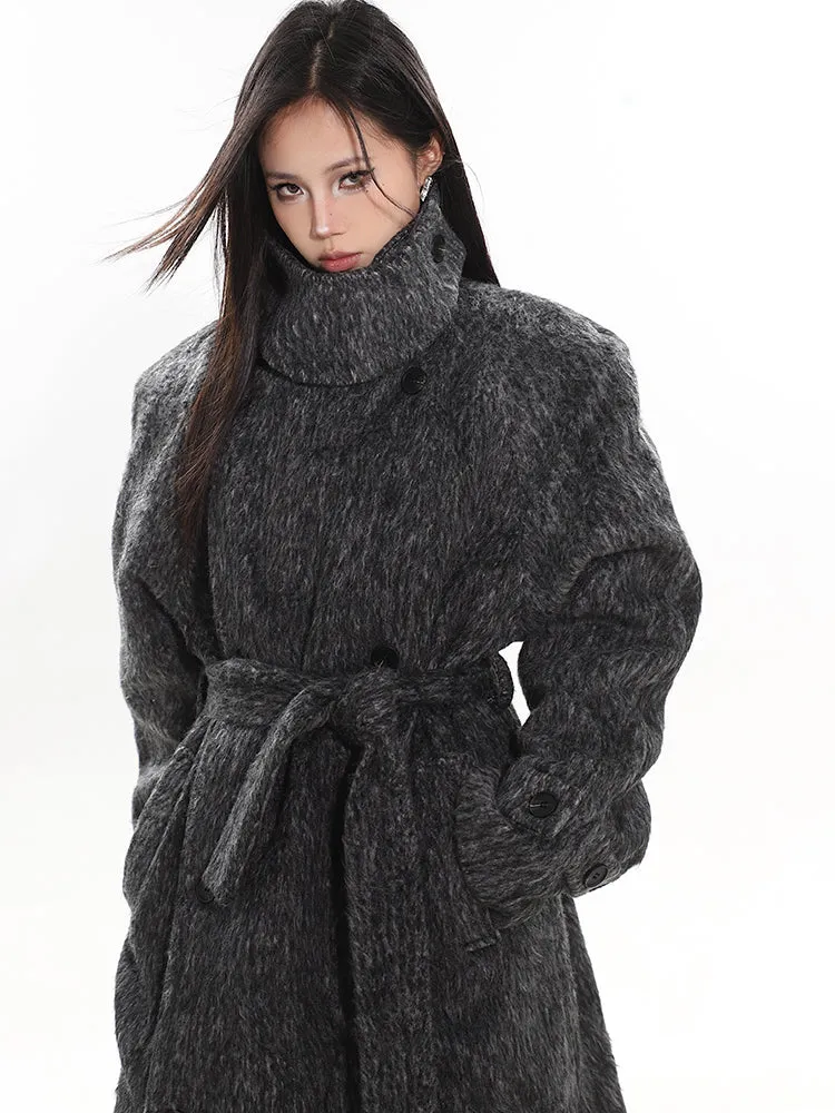 Turtleneck Wool Maxi Coat