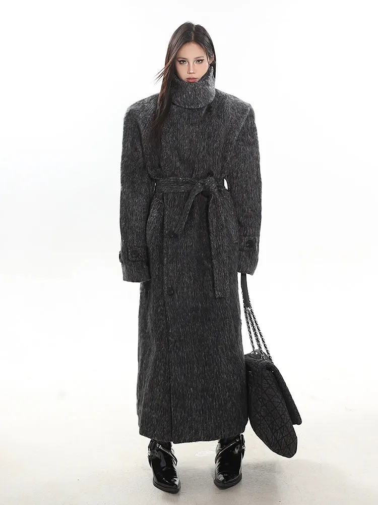 Turtleneck Wool Maxi Coat