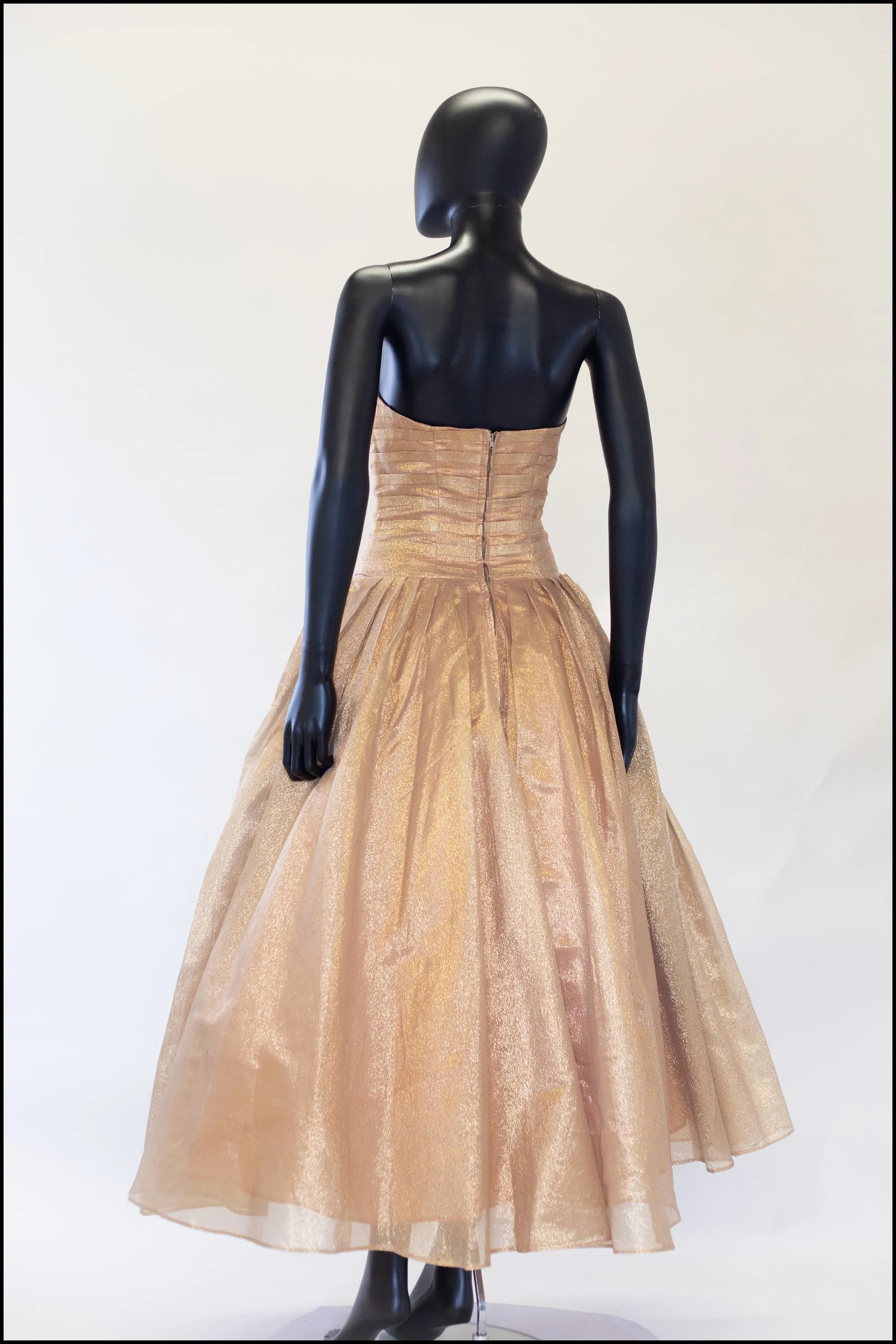 Vintage 1950s Gold Lame Ballgown Dress