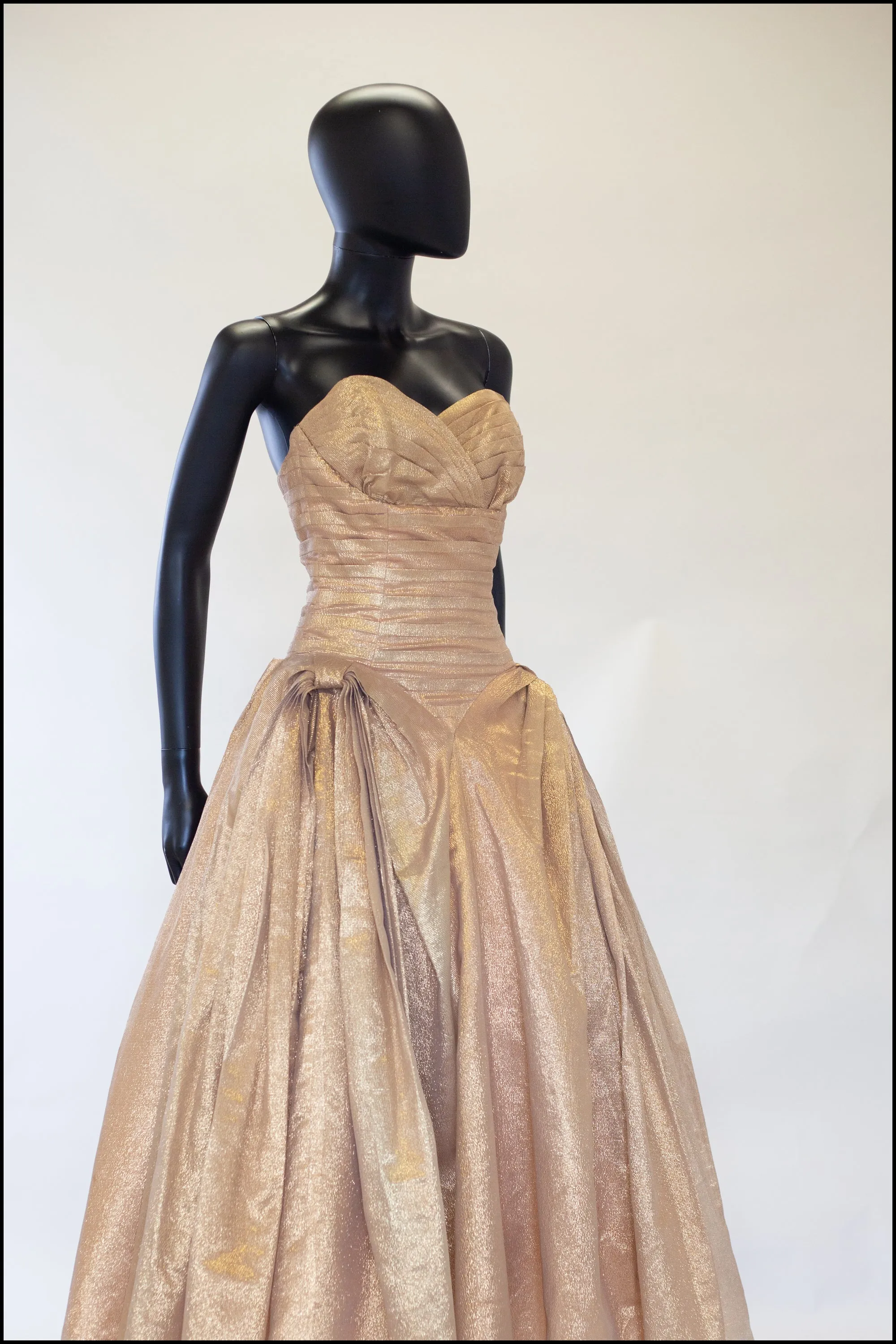 Vintage 1950s Gold Lame Ballgown Dress