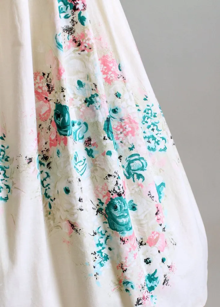 Vintage 1950s Painterly Bouquet Sundress