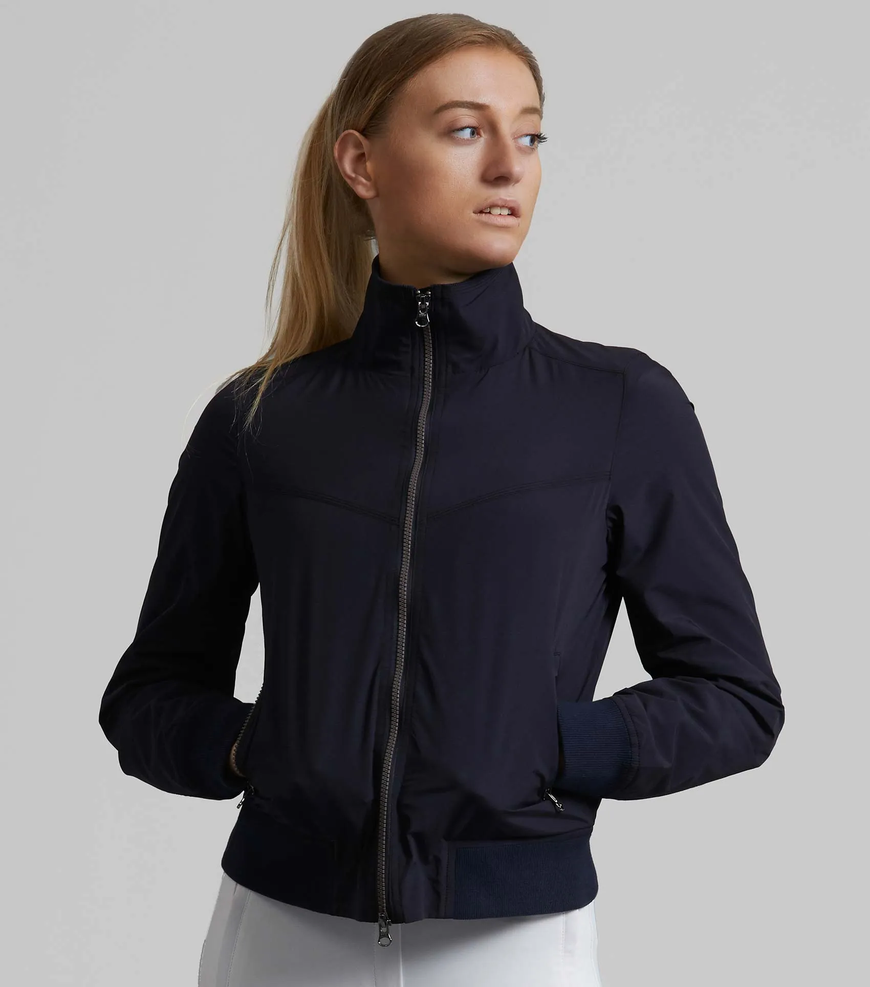 Voltana Ladies Riding Bomber Jacket Navy