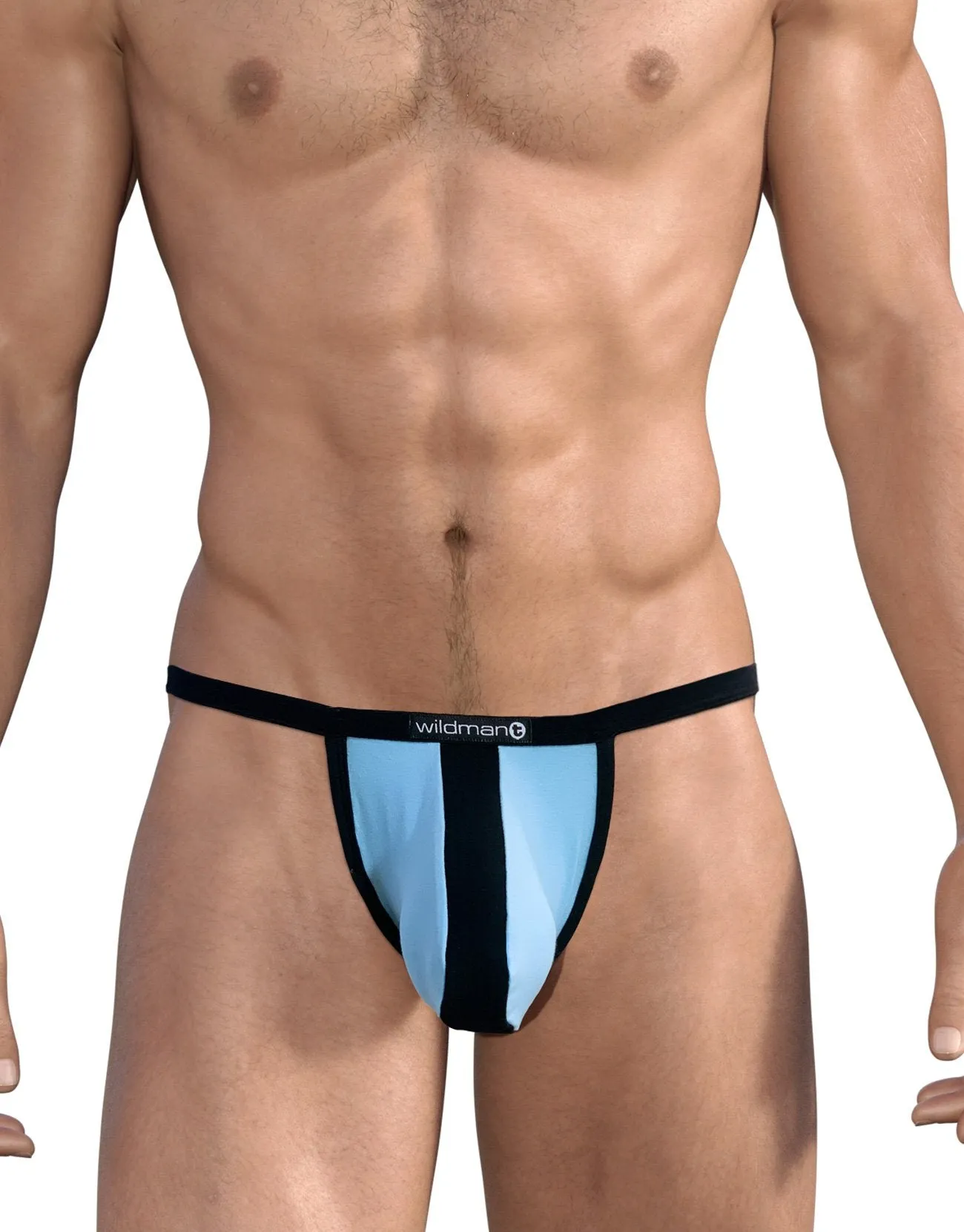 WildmanT Mesh Micro Thong with Big Boy Pouch Light Blue/Black