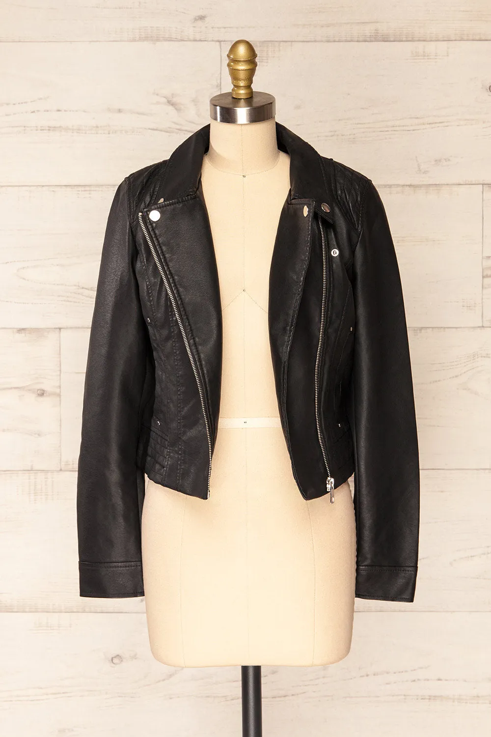 Willemstad | Cropped Faux Leather Jacket