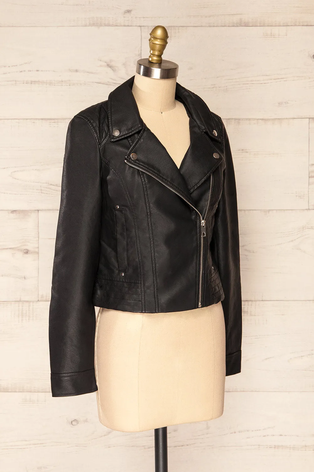 Willemstad | Cropped Faux Leather Jacket