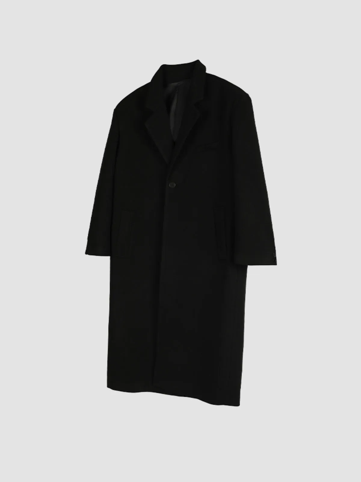 WLS Cashmere Woolen Black Overcoat